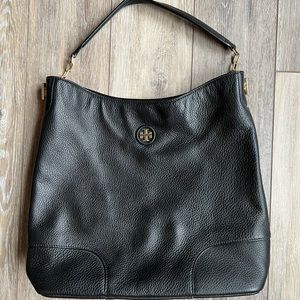Tory Burch Black Leather Hobo Bag